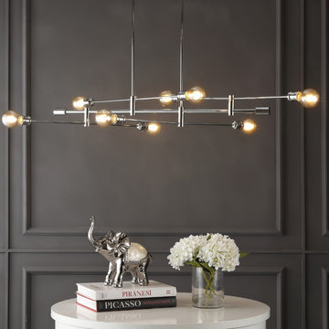 Atlas Modern Vintage Iron Arm-Adjustable LED Chandelier - JONATHAN Y